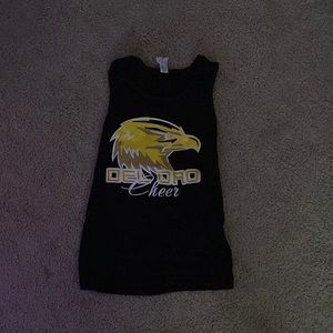 A black Del oro cheer shirt size small
